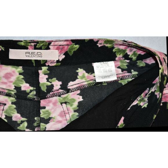 A5 NEW RED VALENTINO Black Floral Micro Corduroy Jean Pocket Mini Skirt Size 36 - Picture 4 of 4